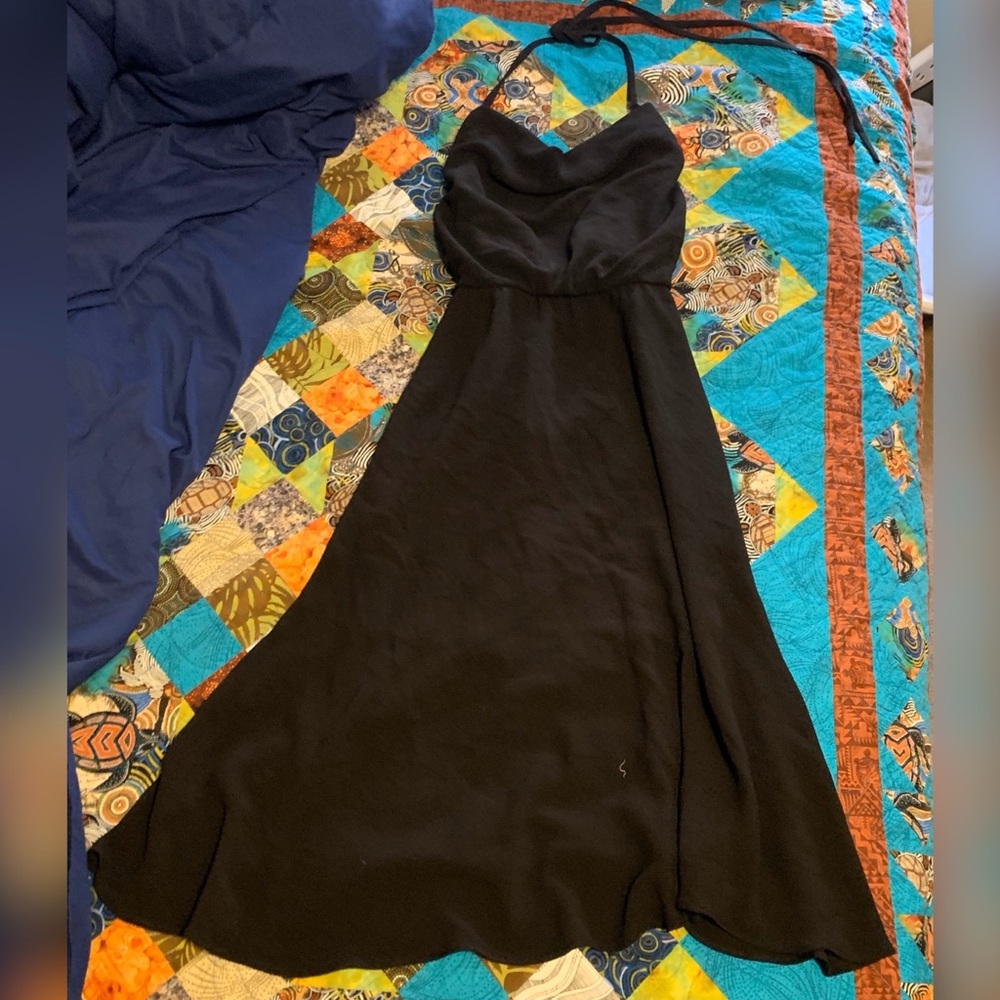 NWT! Zherra Leopard Cowl-Neck Midi Halter Dress